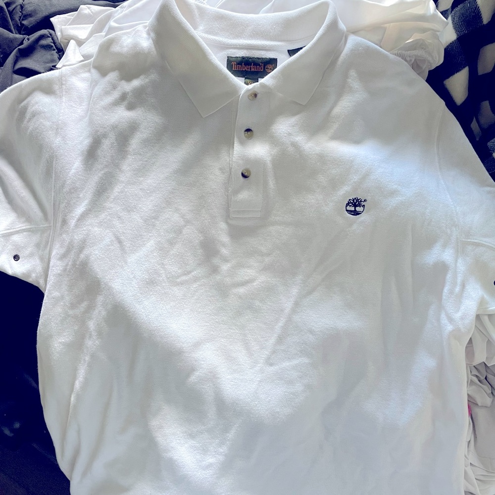 XL White timberland polo, no stains.